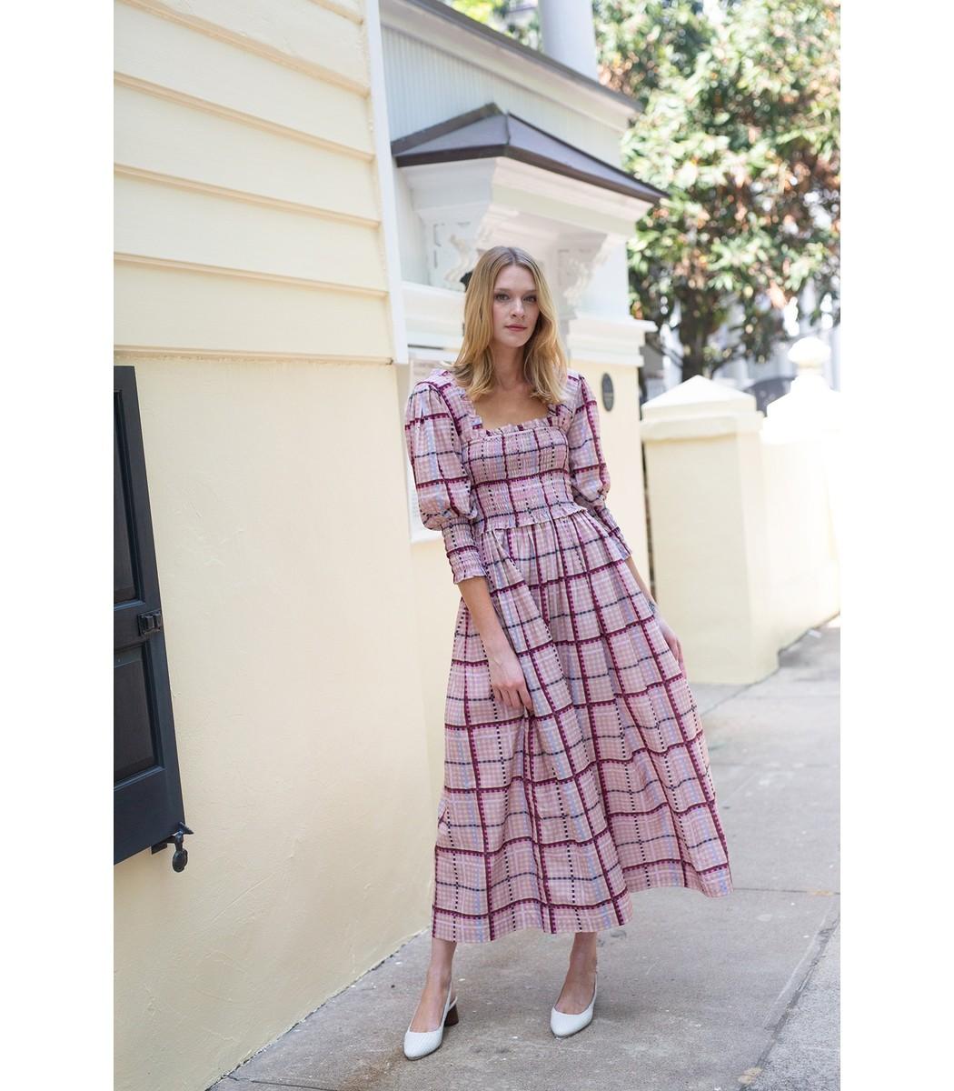 ganni cotton silk dress