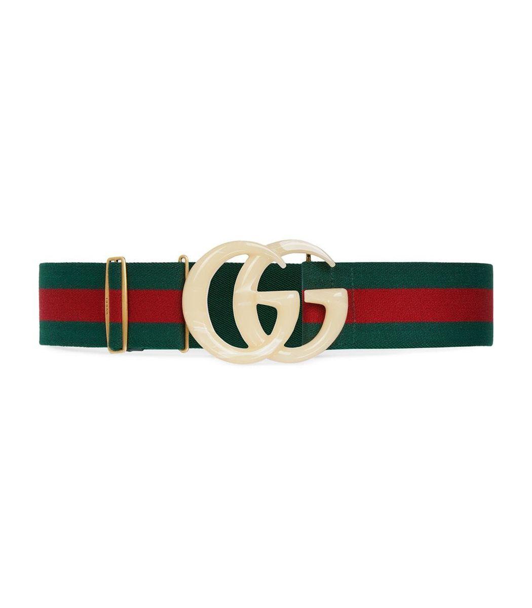 Gucci GG-embellished Striped Belt in 