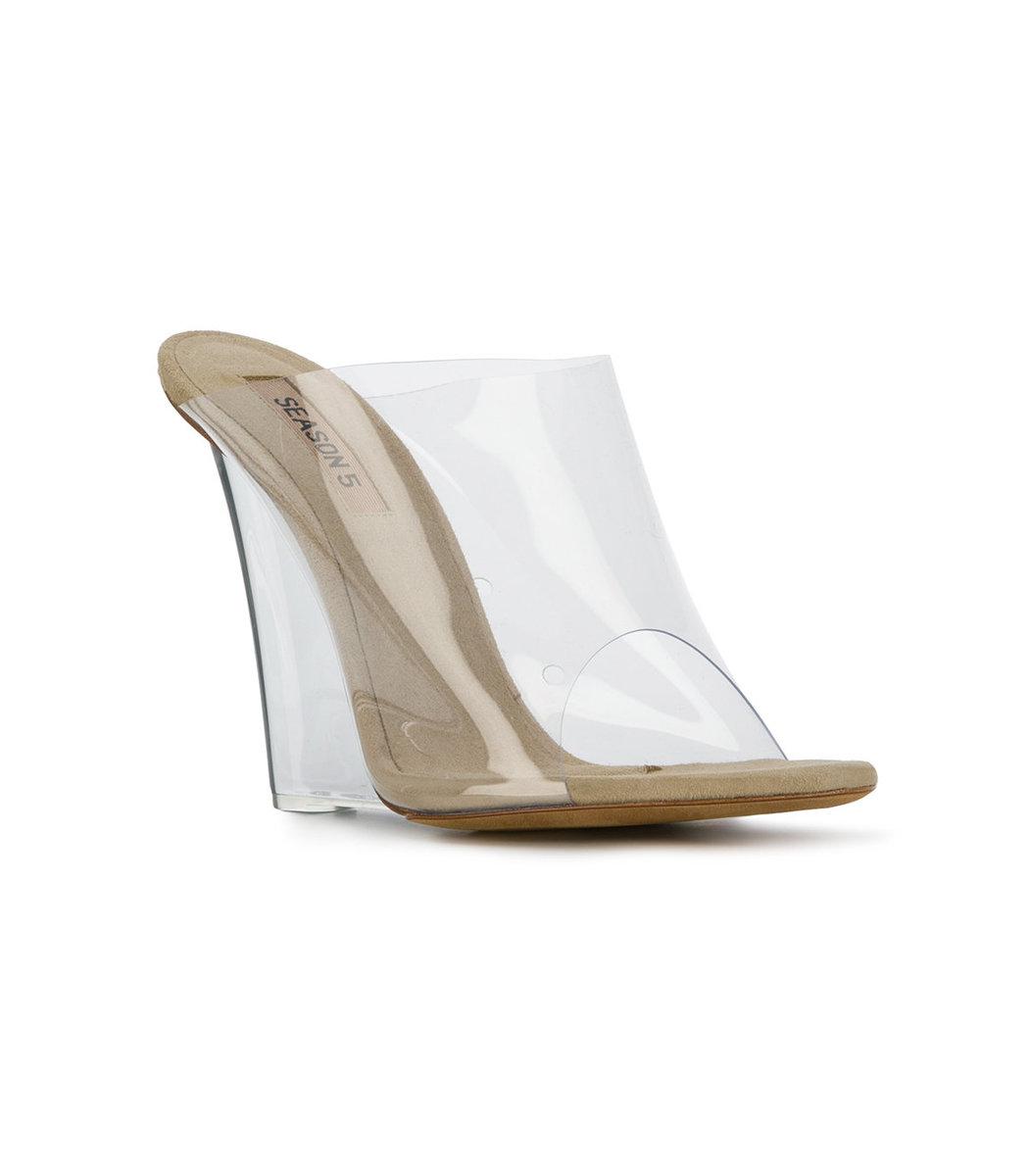 Yeezy Leather Clear Pvc Wedge Mules in Brown - Lyst