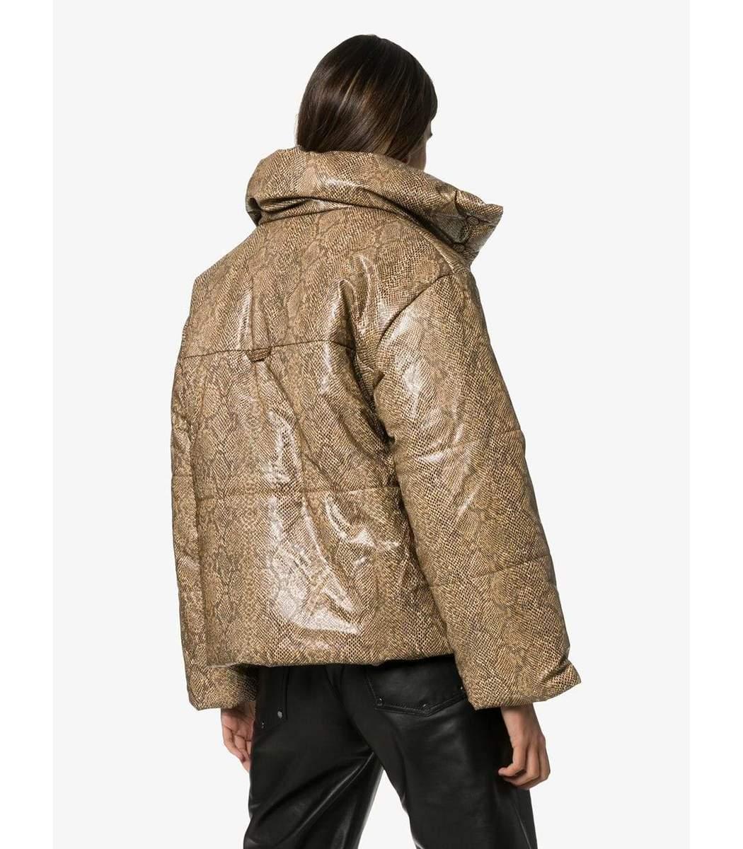 snakeskin puffer jacket