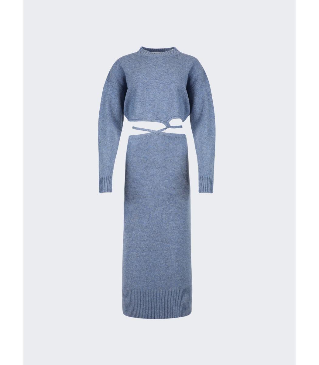 Christopher Esber Knit Tie Sweater Dress Denim Blue | Lyst
