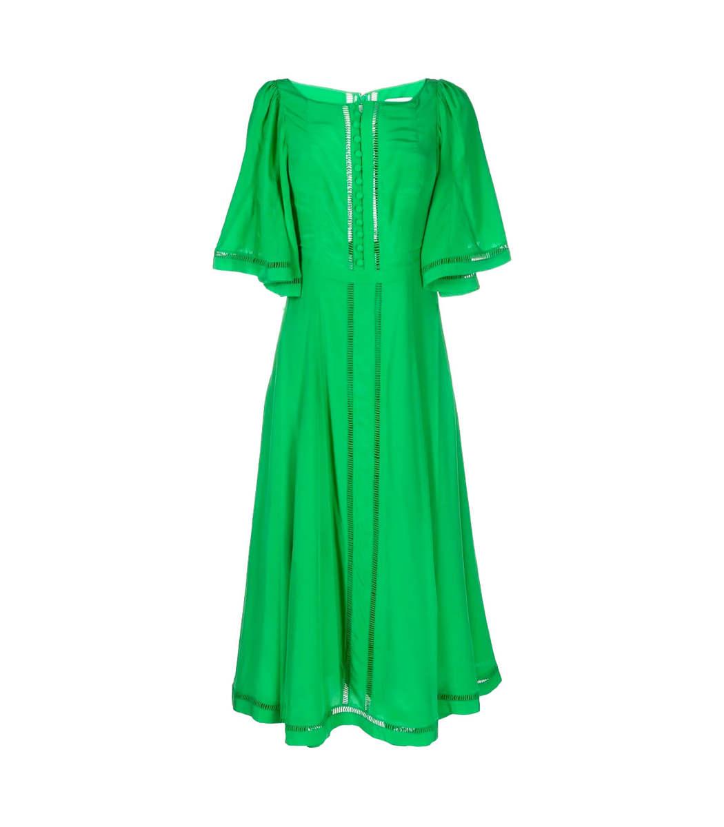 Joslin Studio Linda Silk Midi Dress in Green | Lyst
