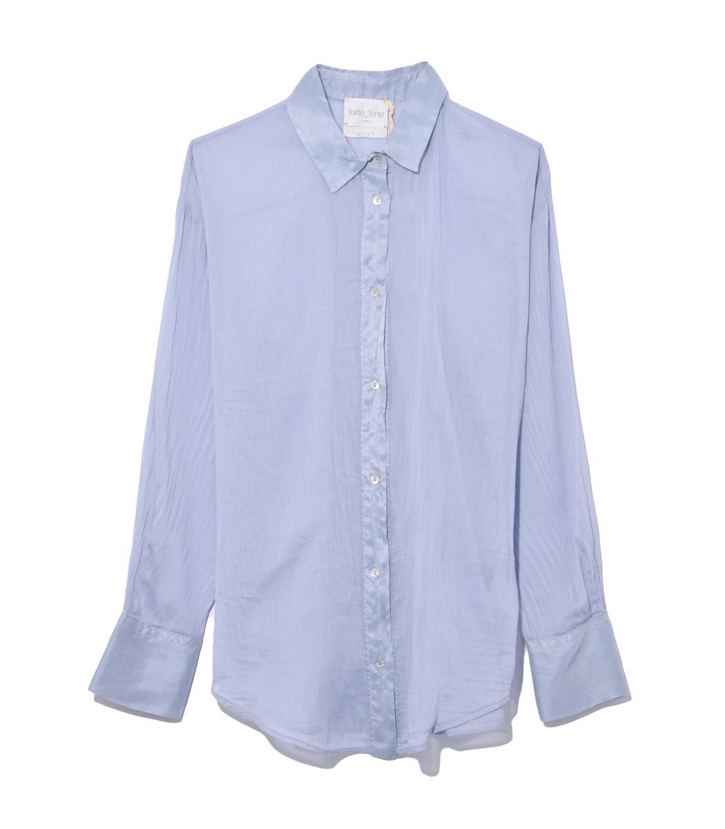 Forte Forte Cotton Silk Voile Shirt In Azzurro in Blue | Lyst