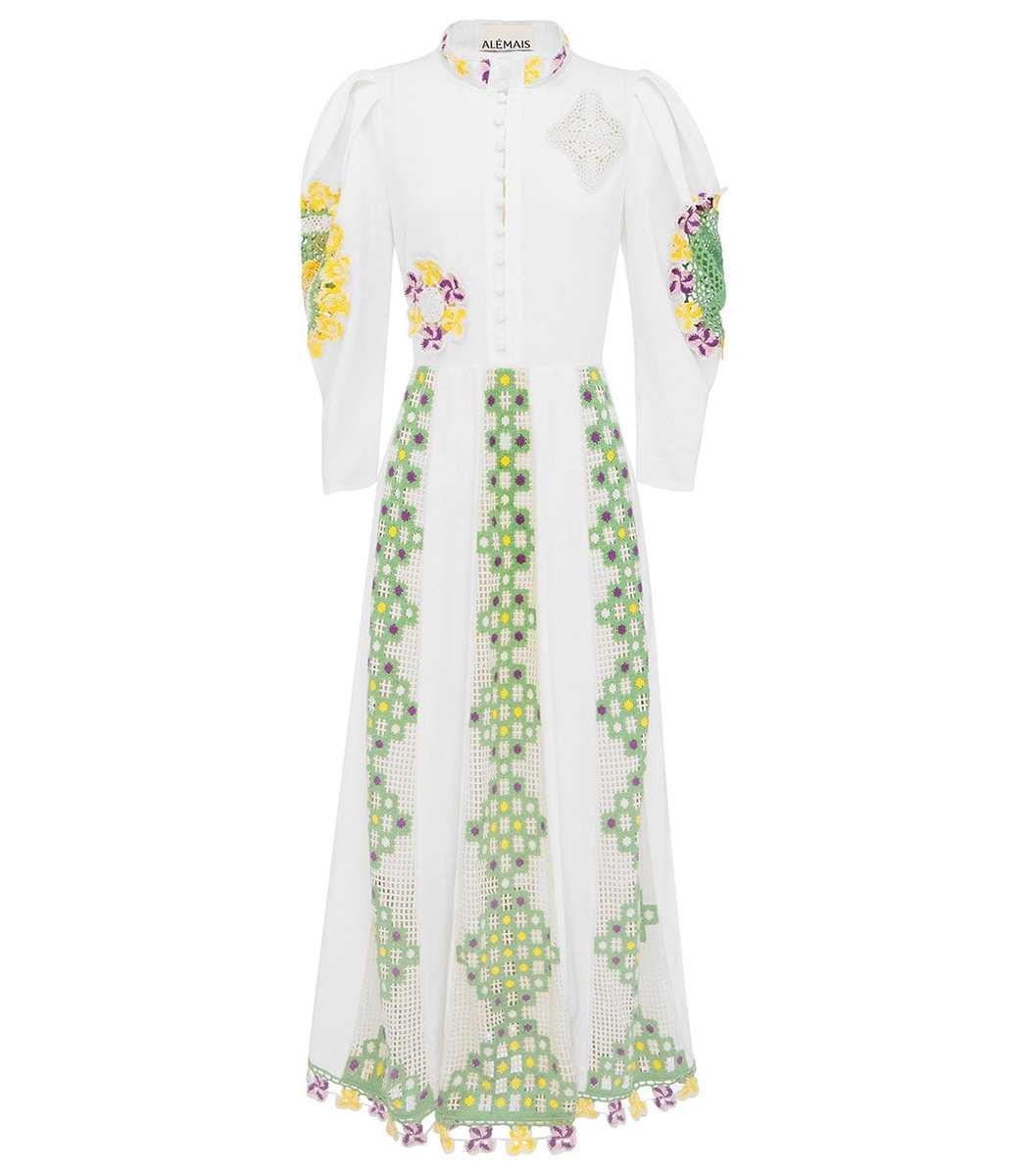 ALÉMAIS Ramona Crochet Midi Dress in White | Lyst
