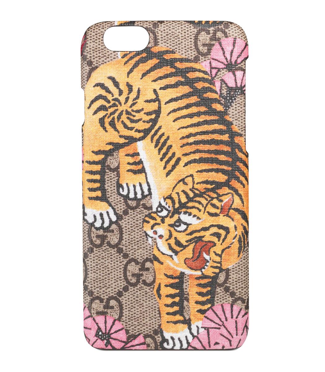 Gucci Canvas 'tiger' Iphone Case in Brown Lyst