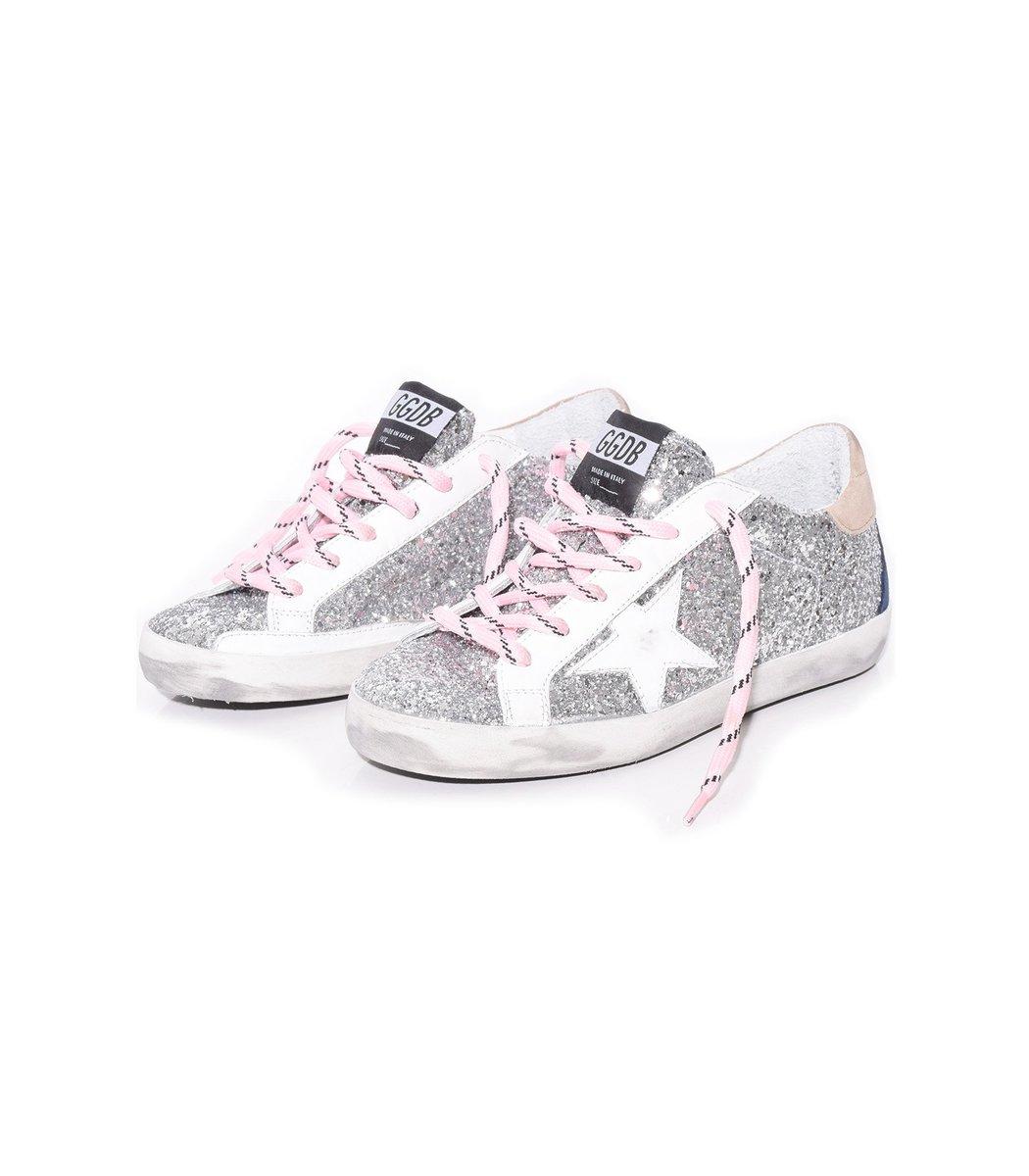 superstar sneakers with glitter upper and white star