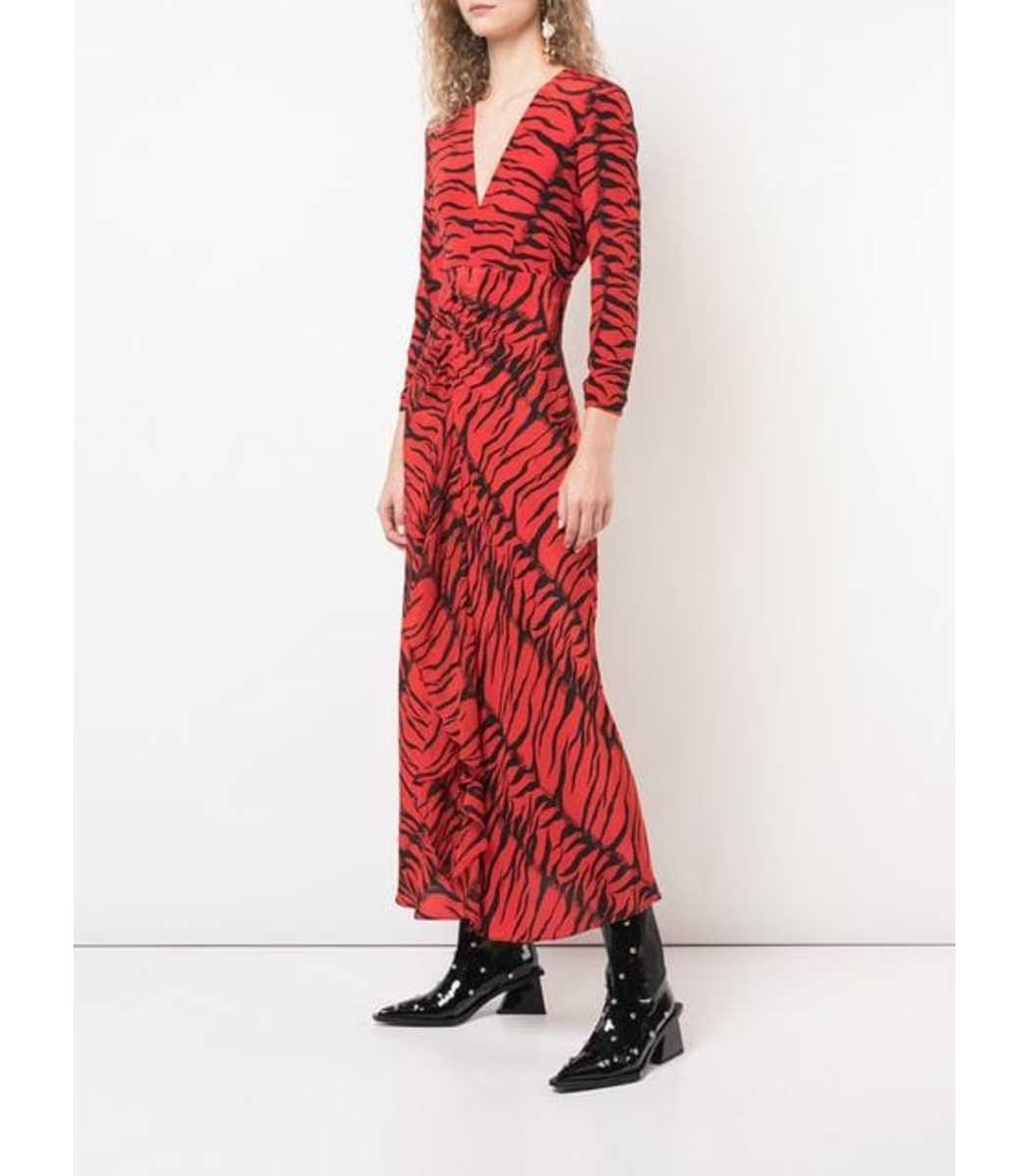 rixo red tiger print dress