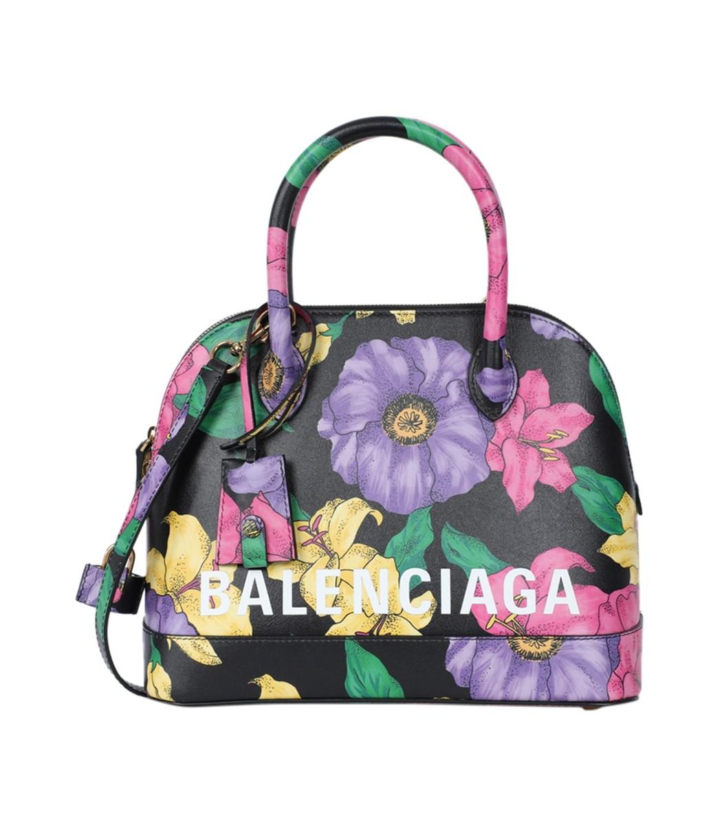 Balenciaga Leather Small Floral Ville Top Handle Bag | Lyst