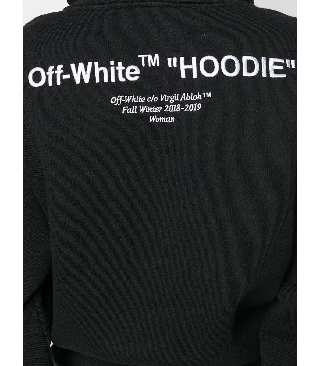 Off-White c/o Virgil Abloh Cotton Quotes Cropped Hoodie in Yellow - Lyst