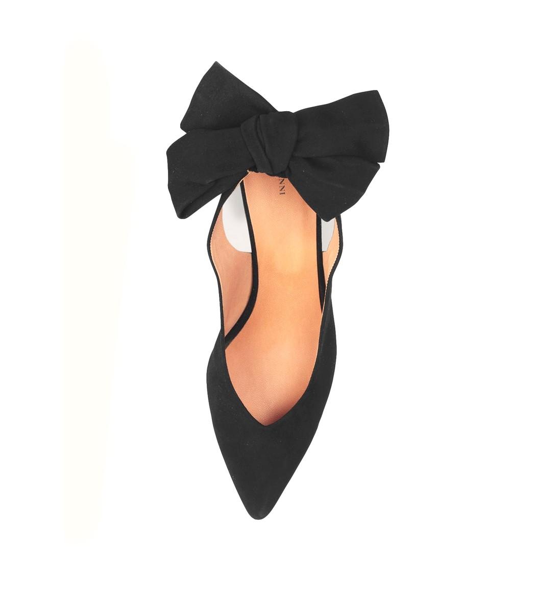 black velvet kitten heels