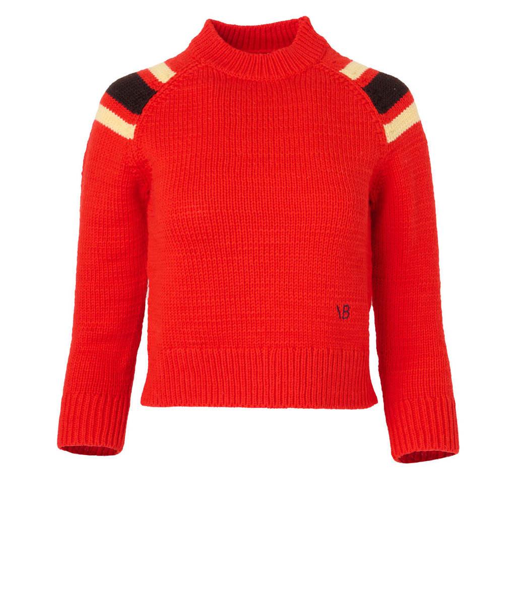 Victoria Beckham Wool Crew Fitted 