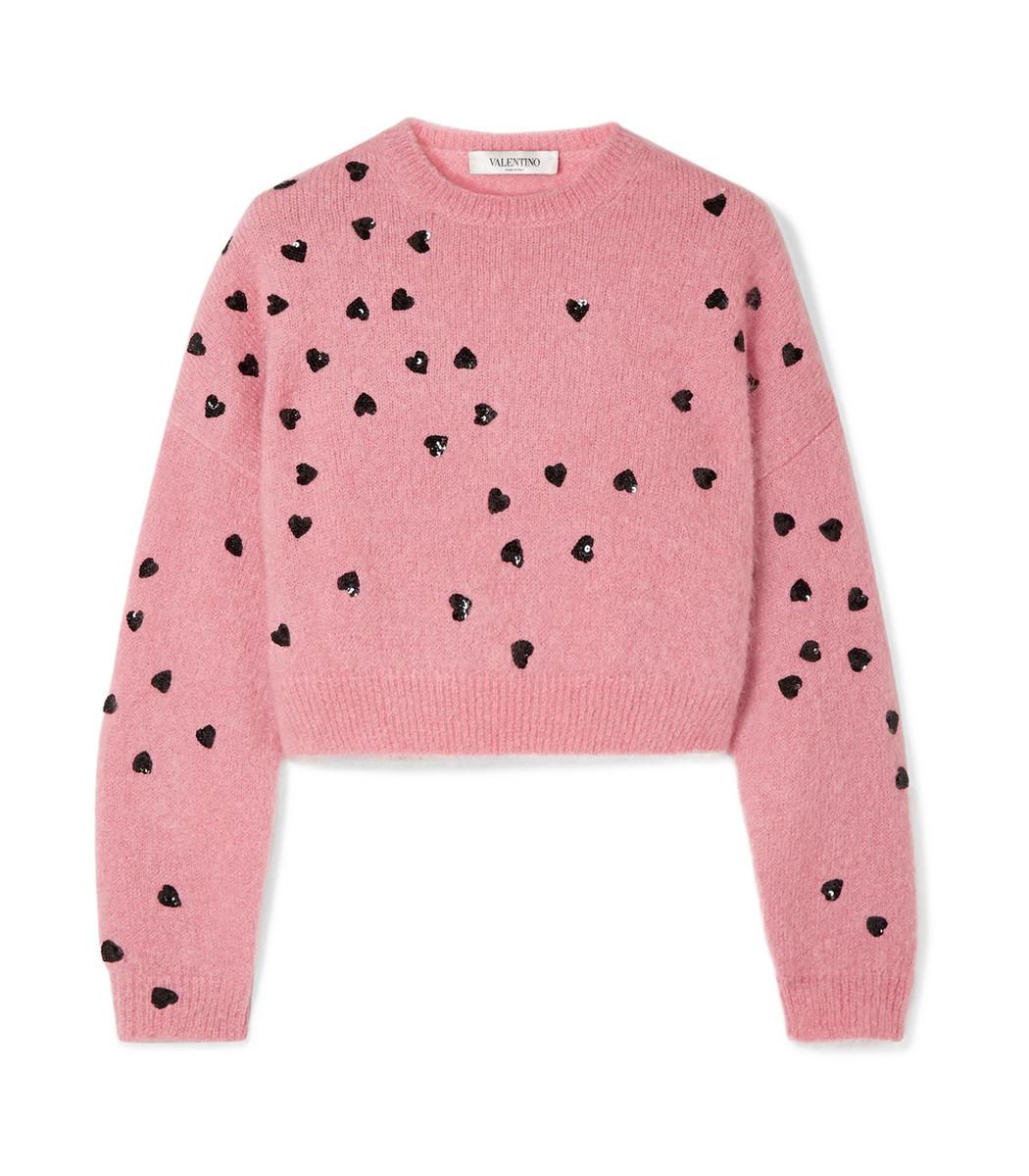 heart embellished sweater