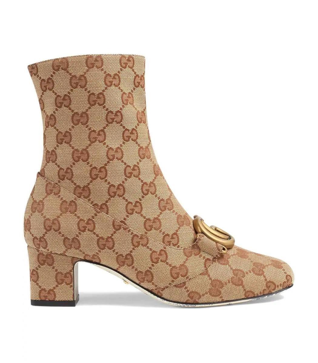 gucci leather boot with double g