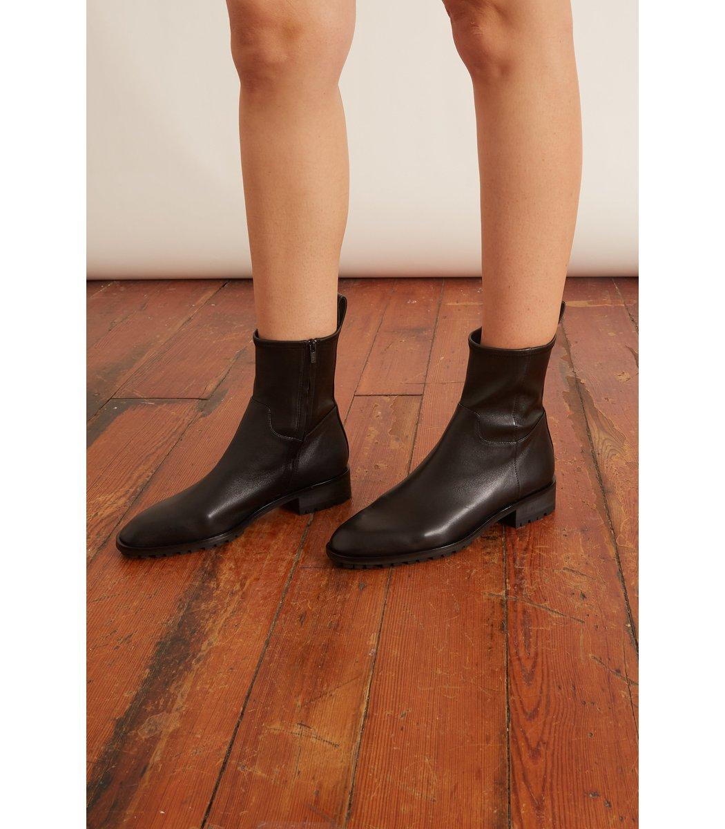 Loeffler Randall Dakota Slim Flat Ankle Boot In Black | Lyst