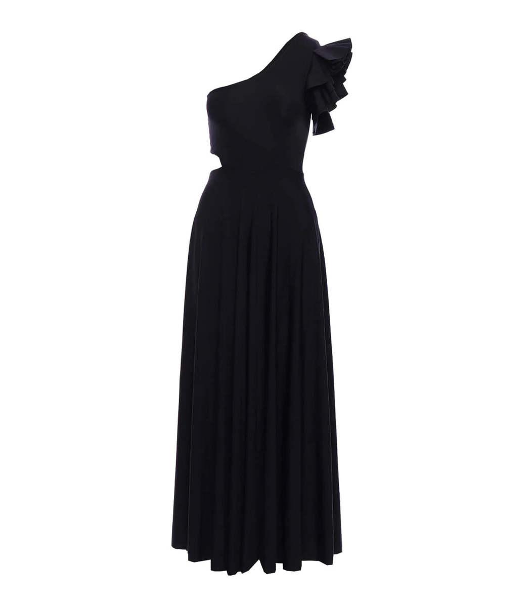 Maygel Coronel Synthetic One Shoulder Maxi Dress in Black | Lyst