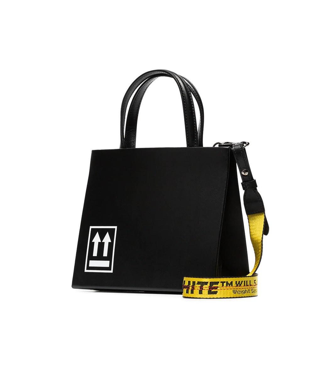 Off-White c/o Virgil Abloh Leather Small Box Tote Bag in Black | Lyst