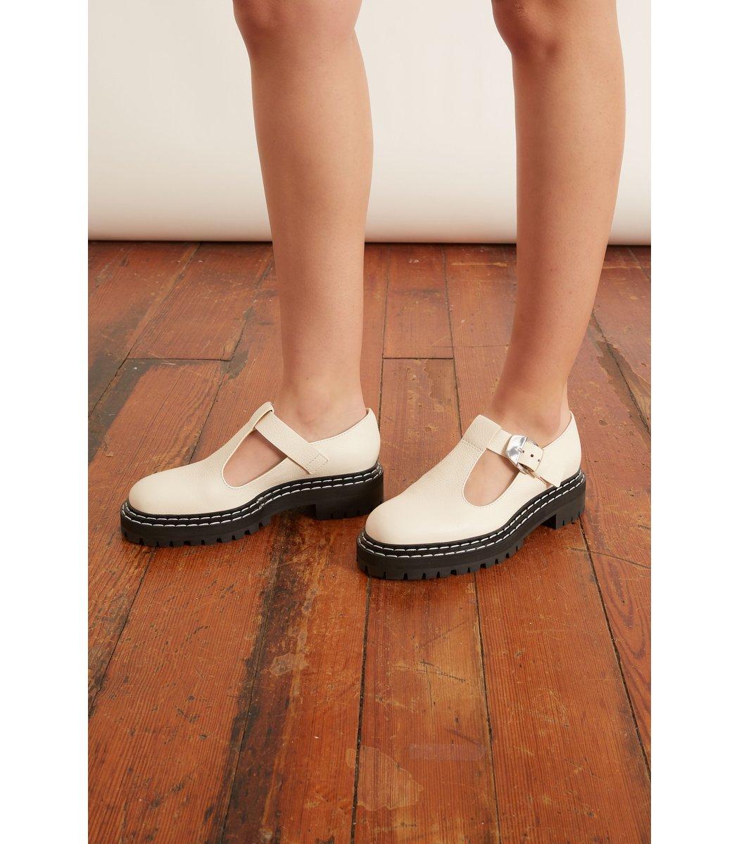 Proenza Schouler Leather Combat Mary Jane In White - Lyst