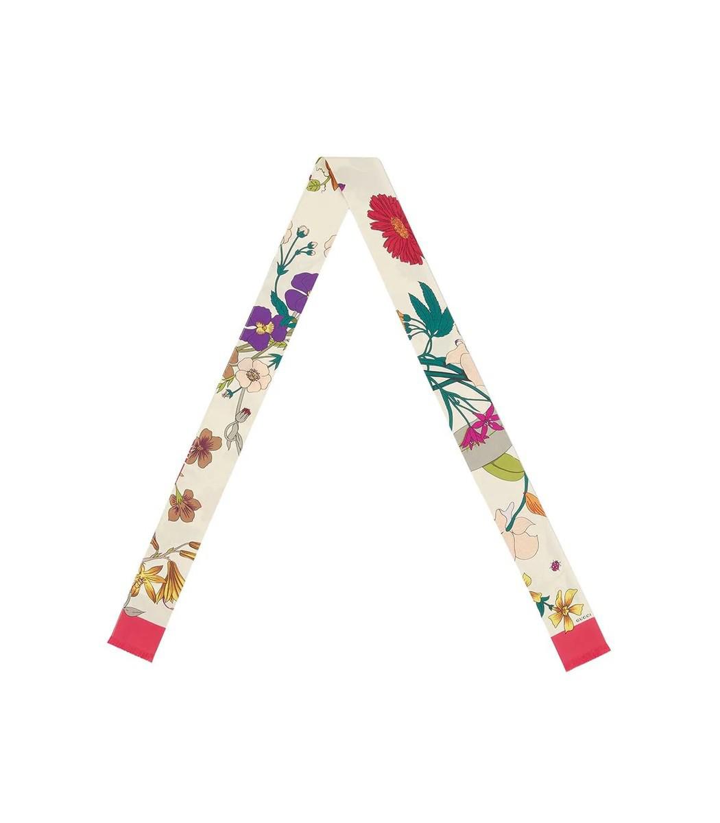 Gucci Silk Neck Bow With Flora Gothic Print - Lyst