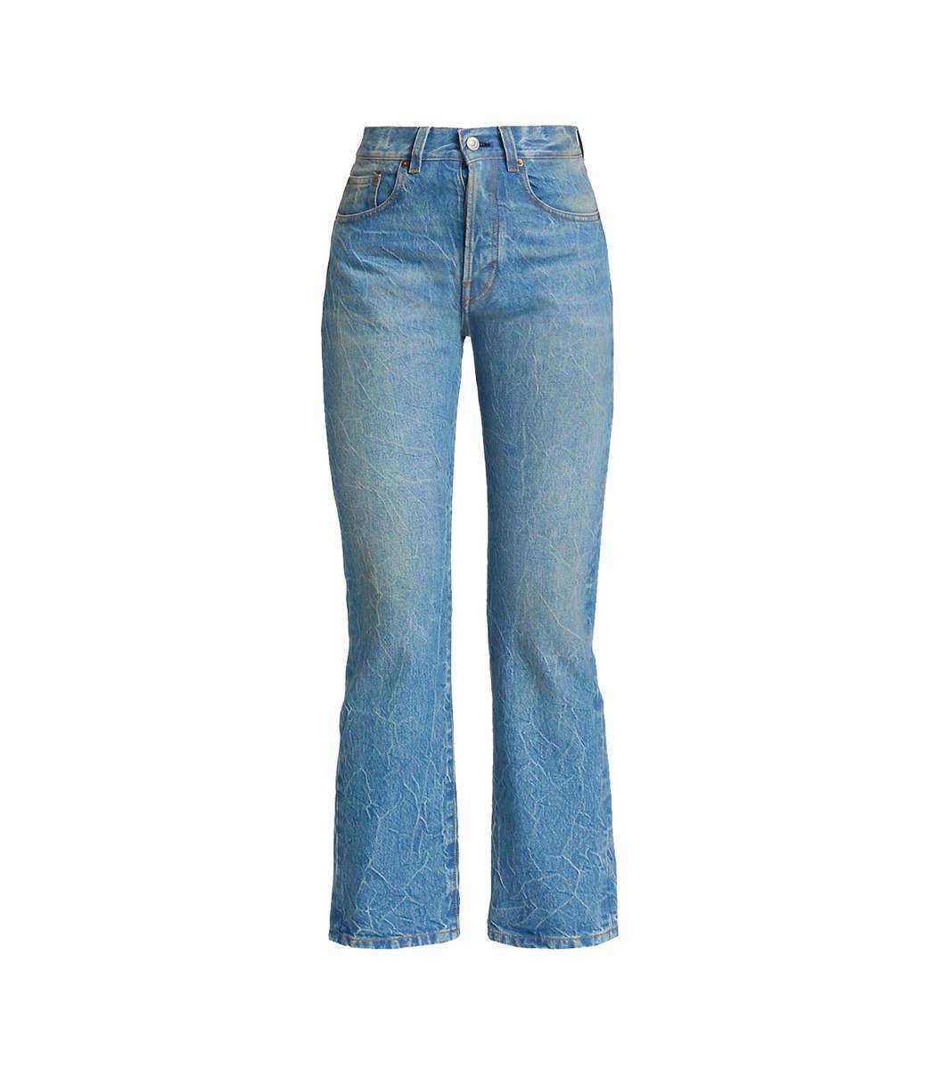 Victoria Beckham Victoria Crop Flare Jeans in Blue | Lyst