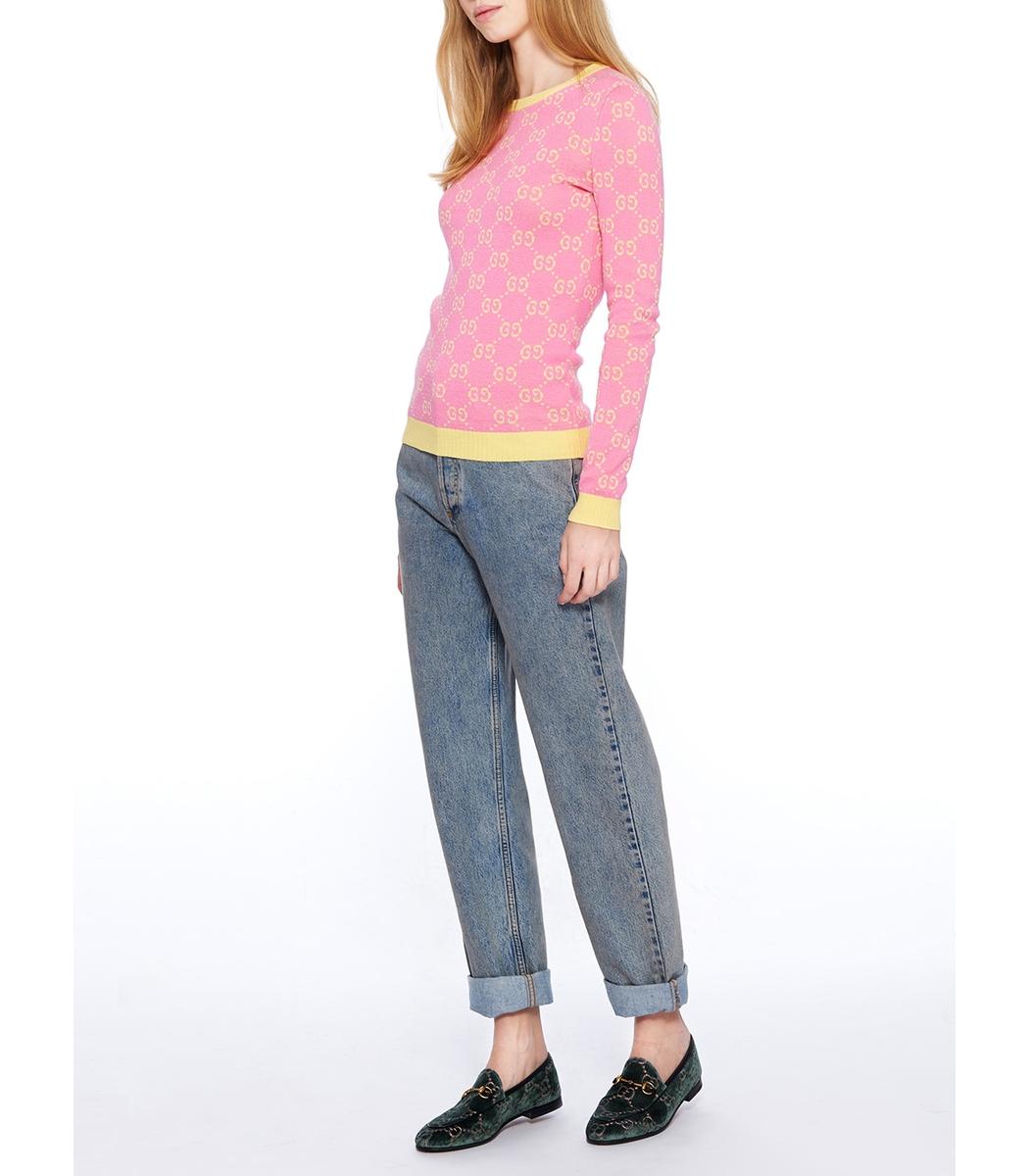 pink and yellow gucci sweater
