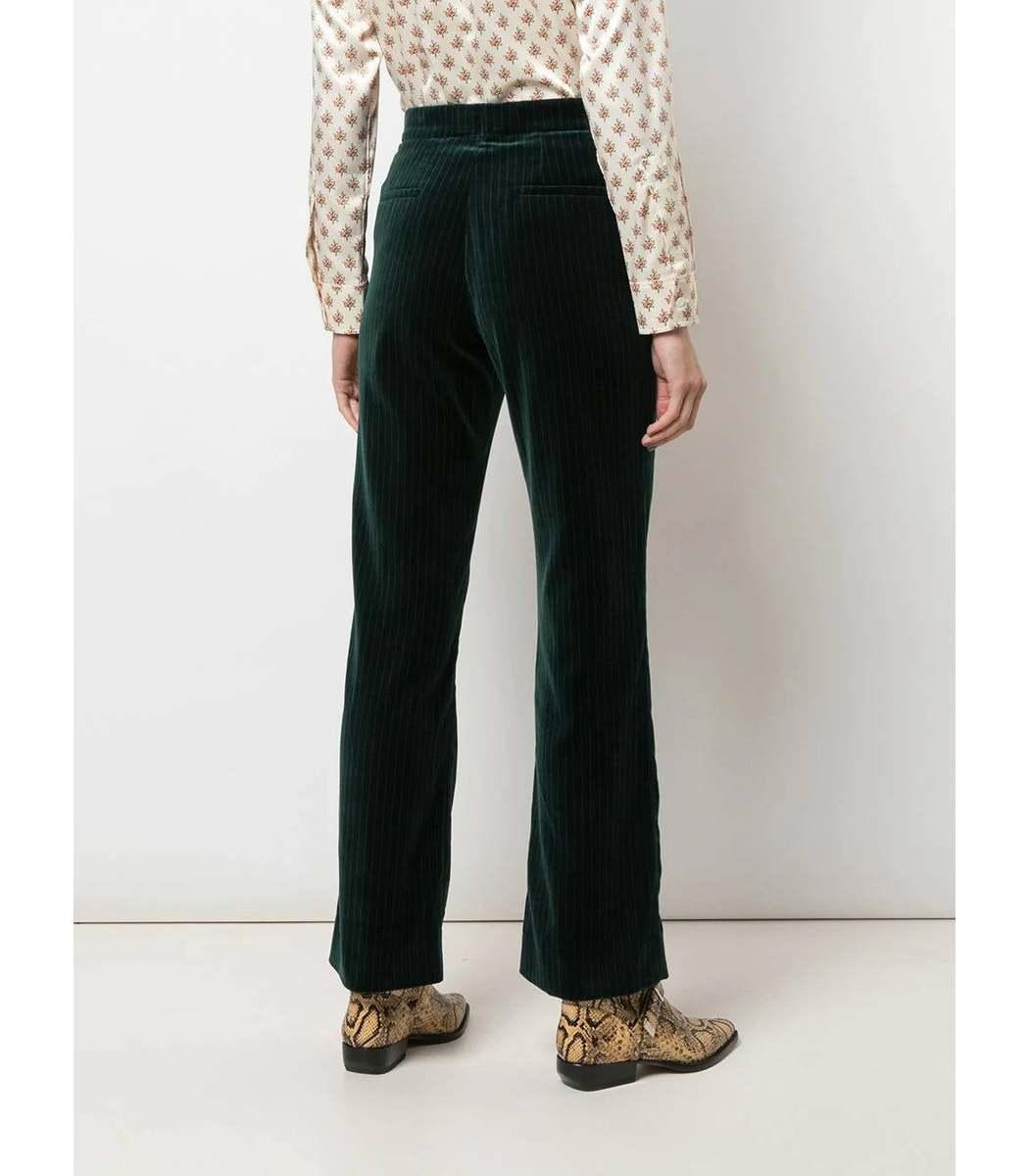 ALEXACHUNG Tailored Velvet Trousers in Green - Lyst