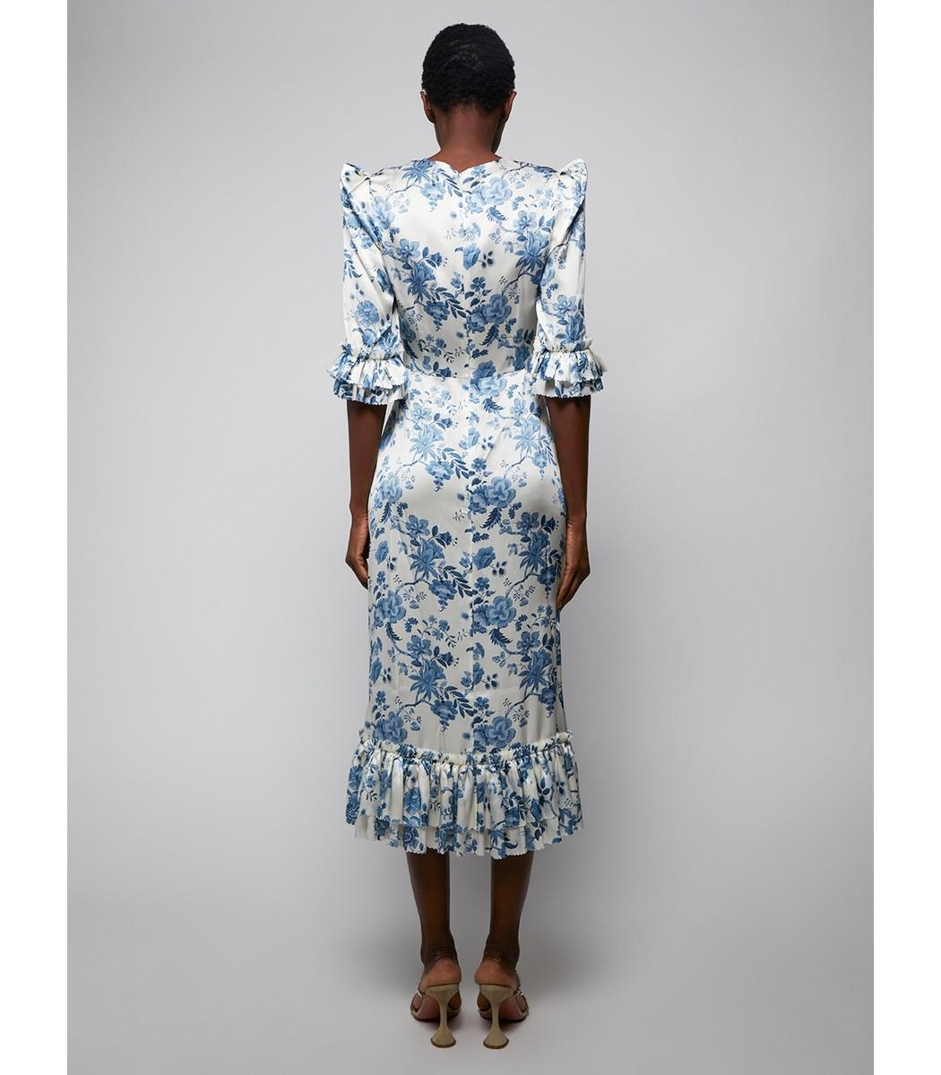 Wife Silk The Falconetti Dress in Blue 