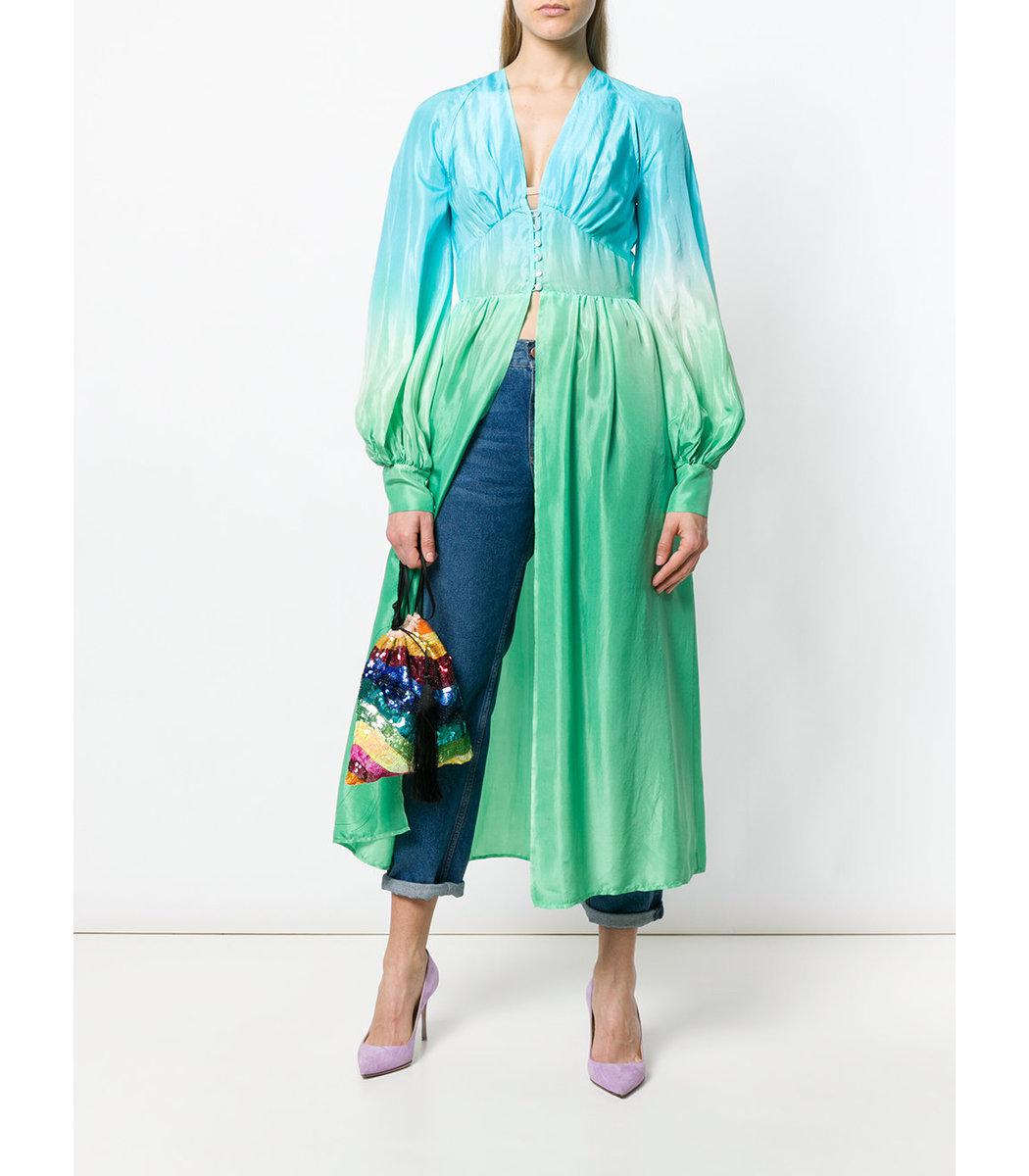 The Attico Ombré-print Silk Dress in Green | Lyst