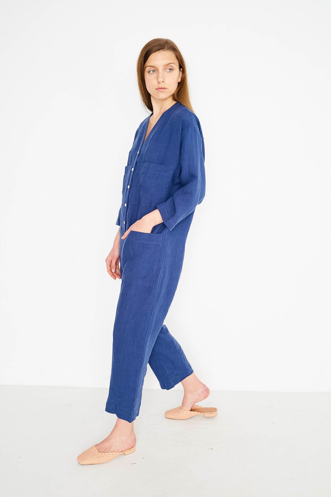 ilana kohn tuck coverall denim
