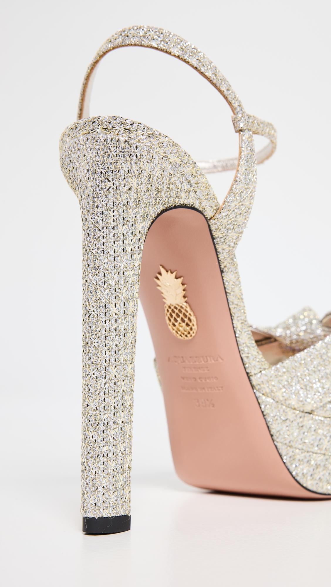 Aquazzura Nina Plateau Sandals 130Mm in White | Lyst