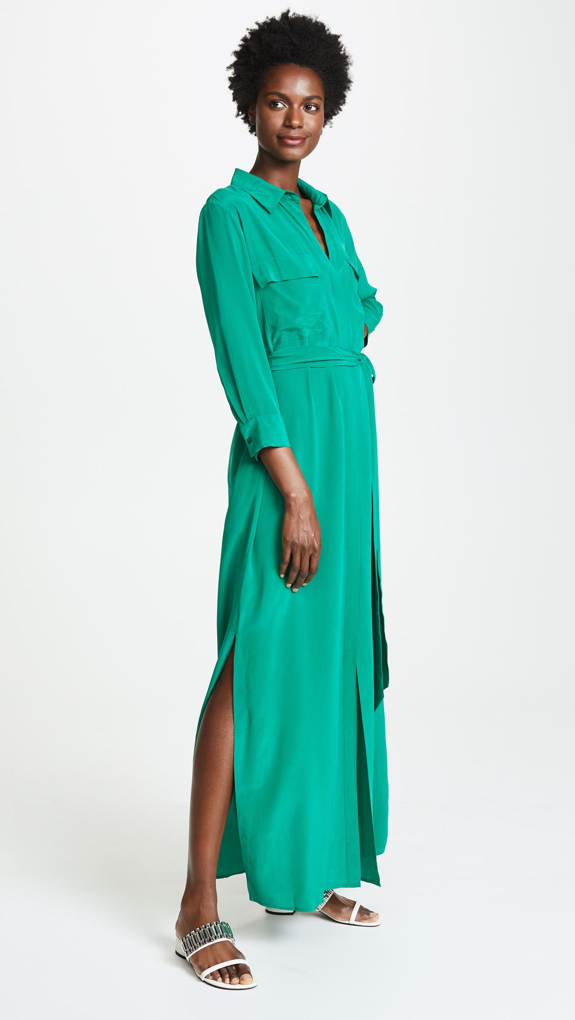 emerald green shirt dress