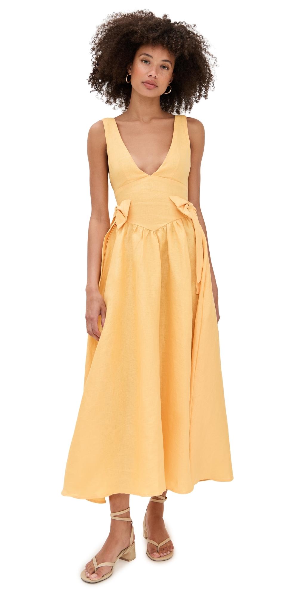 Vrg Grl Daphne Linen Midi Dress | Lyst