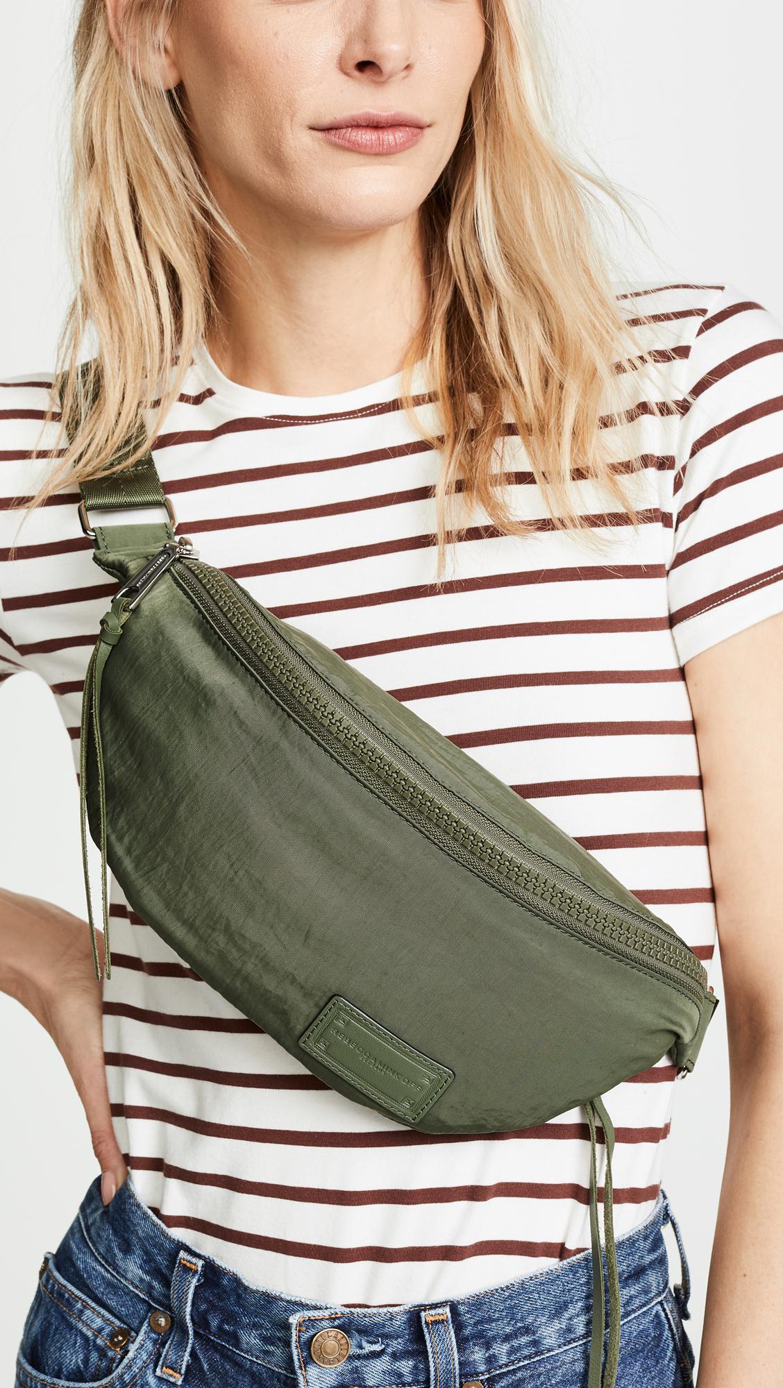 Rebecca Minkoff Nylon Belt Bag in Green | Lyst