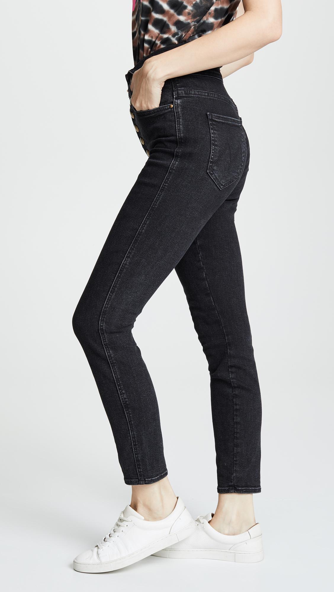 mother the swooner exposed snap ankle jeans