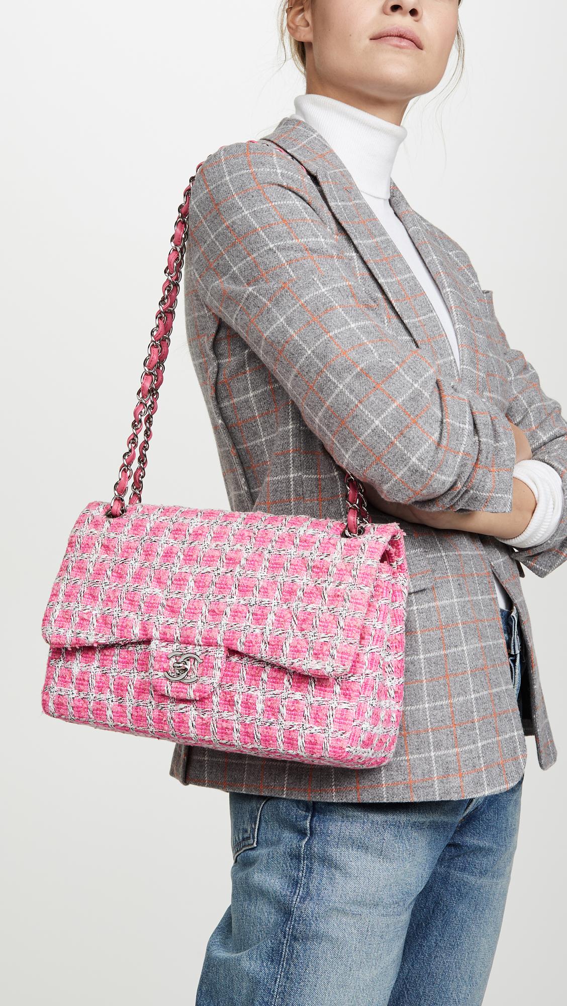 What Goes Around Comes Around Chanel Pink Tweed 2.55 Jumbo Bag | Lyst