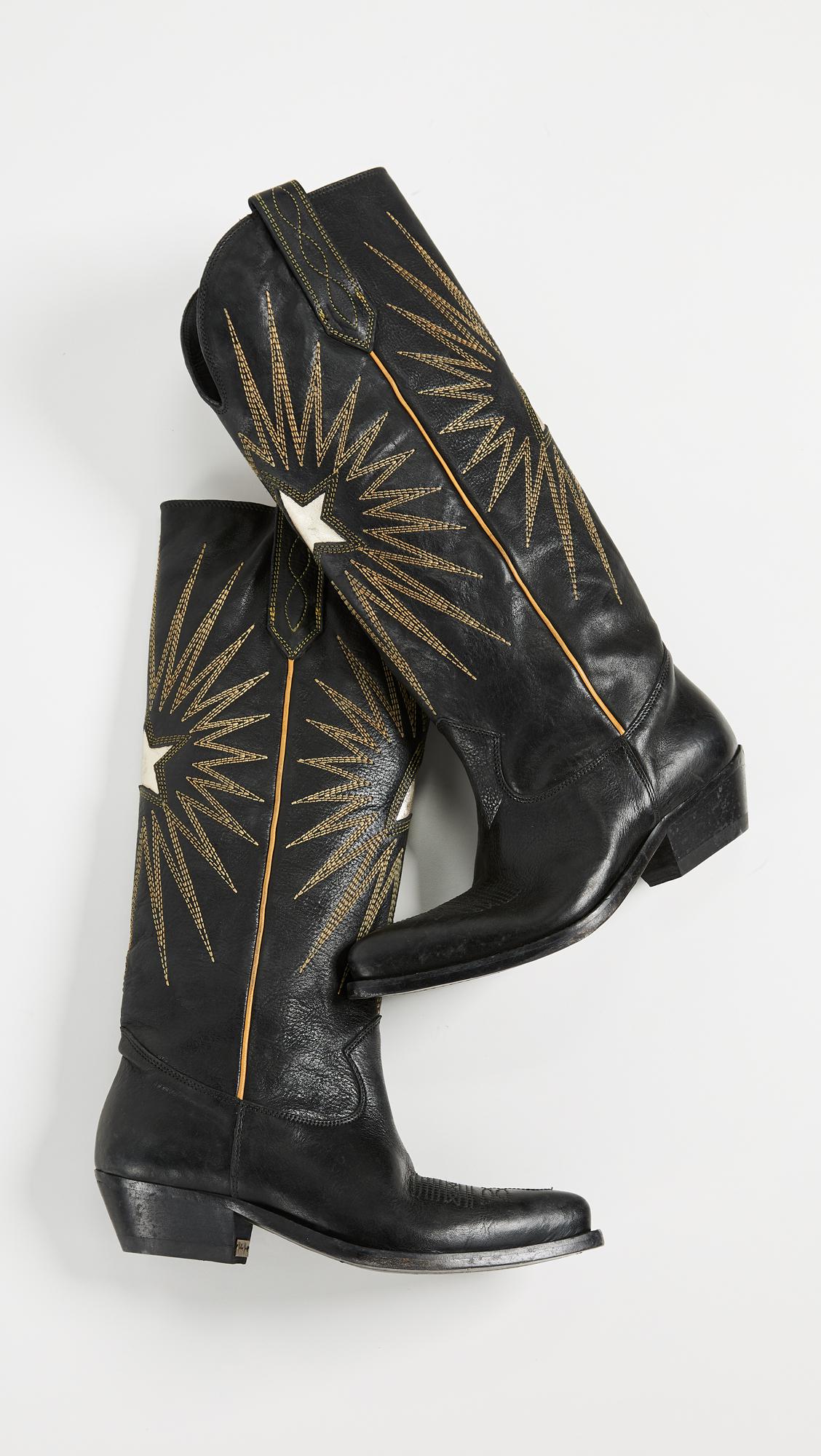 Golden Goose Deluxe Brand Leather Wish Star Boots in Black Save 54