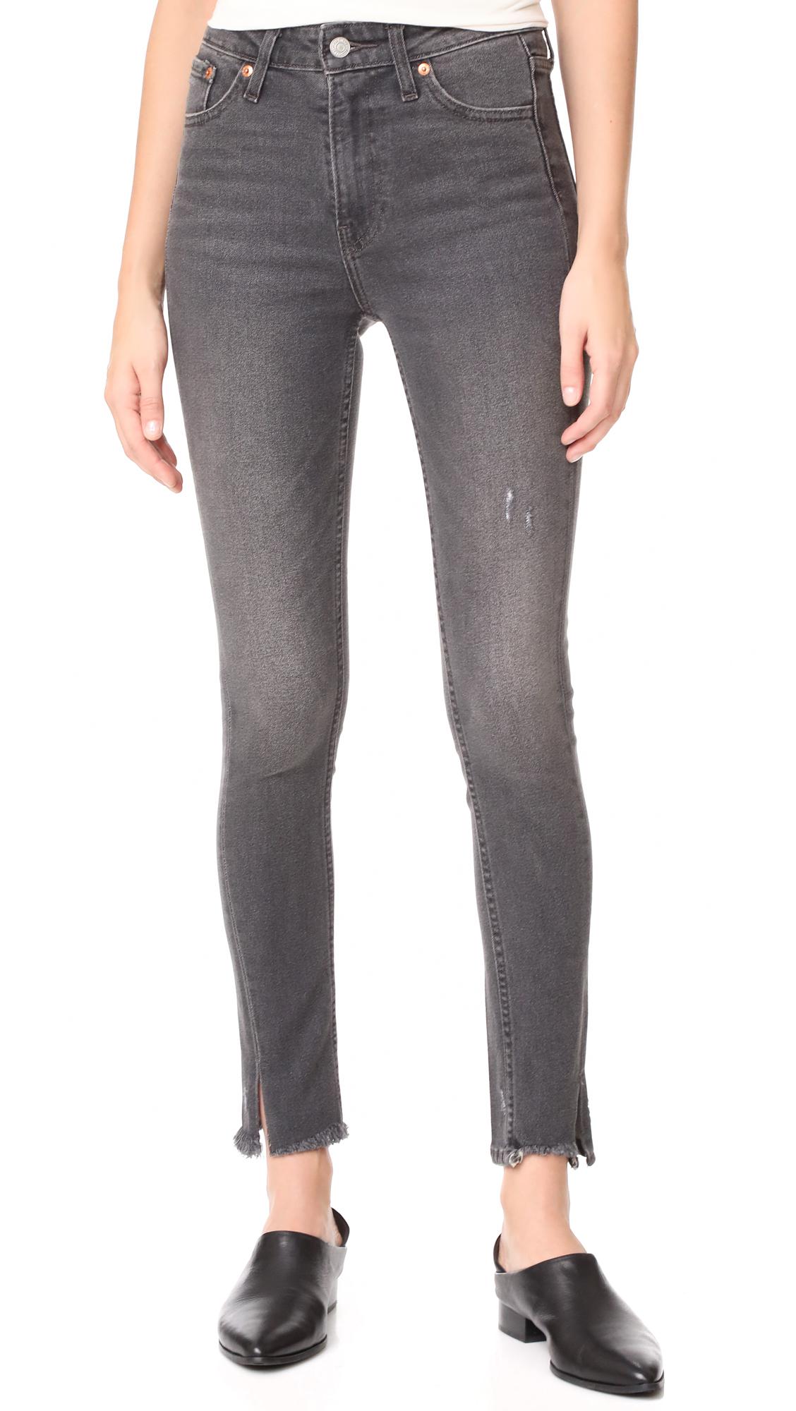 Levi's 721 Altered High Rise Skinny Jeans in Gray | Lyst