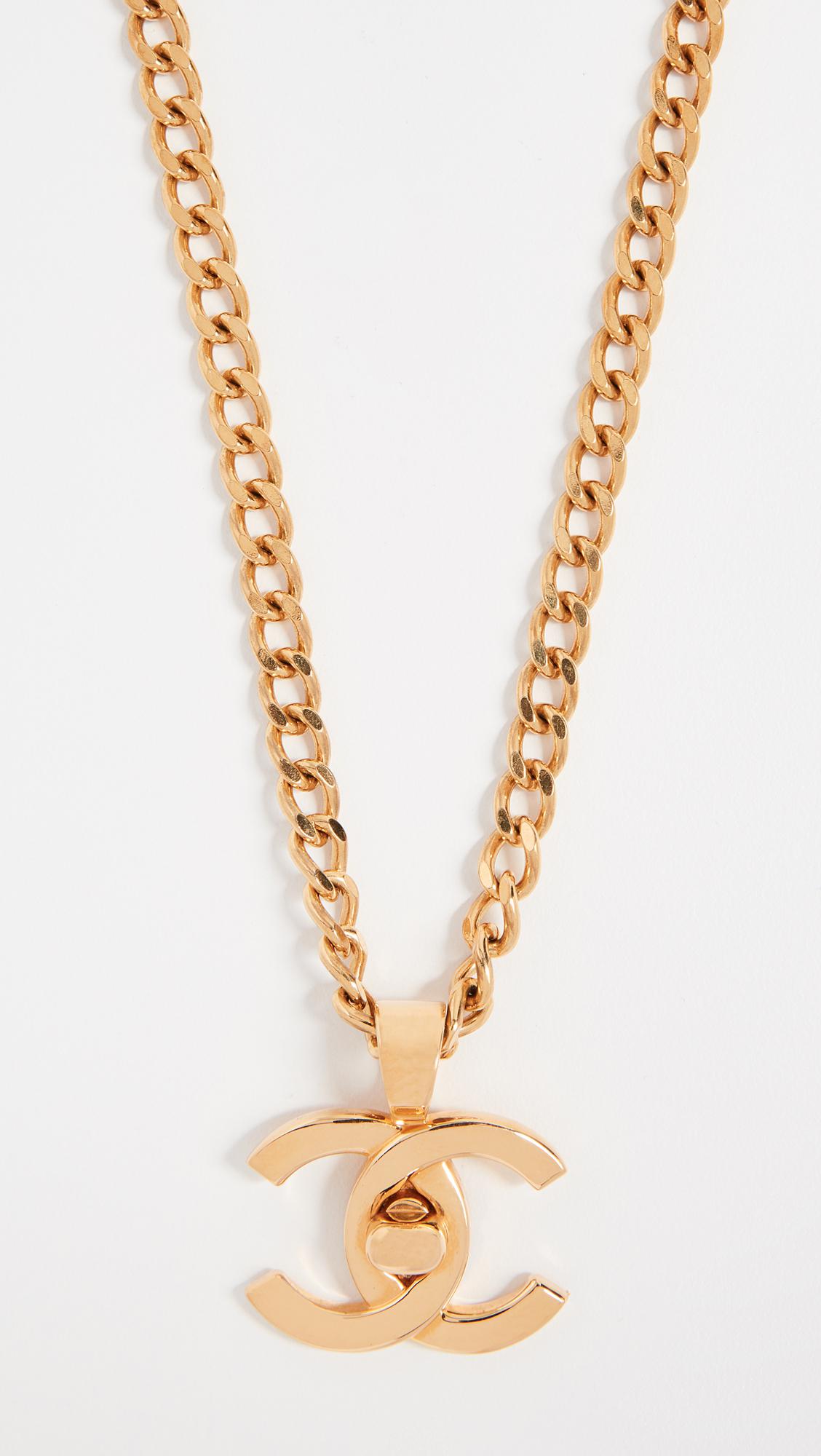 Chanel Turn Lock Necklace in Metallic