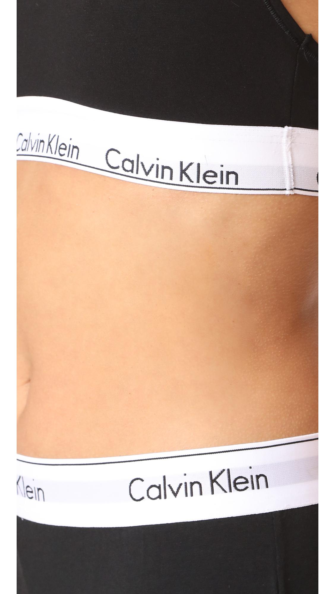Calvin Klein Modern Cotton Bralette & Leggings Set in Black | Lyst