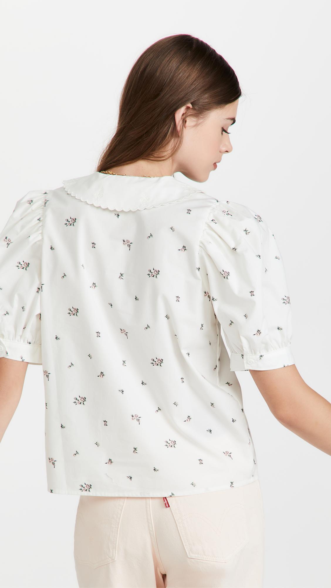 levi's royce short sleeve collar blouse