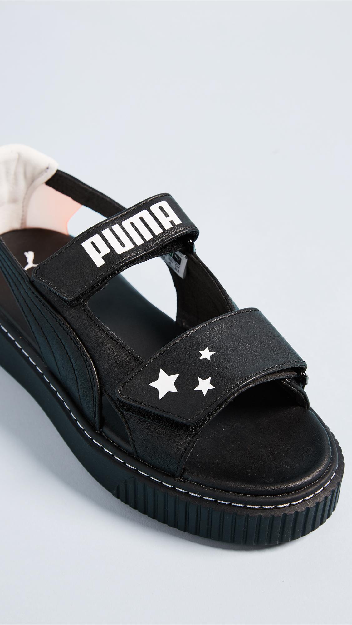 PUMA Leather X Sophia Webster Platform Sandals in Black - Lyst