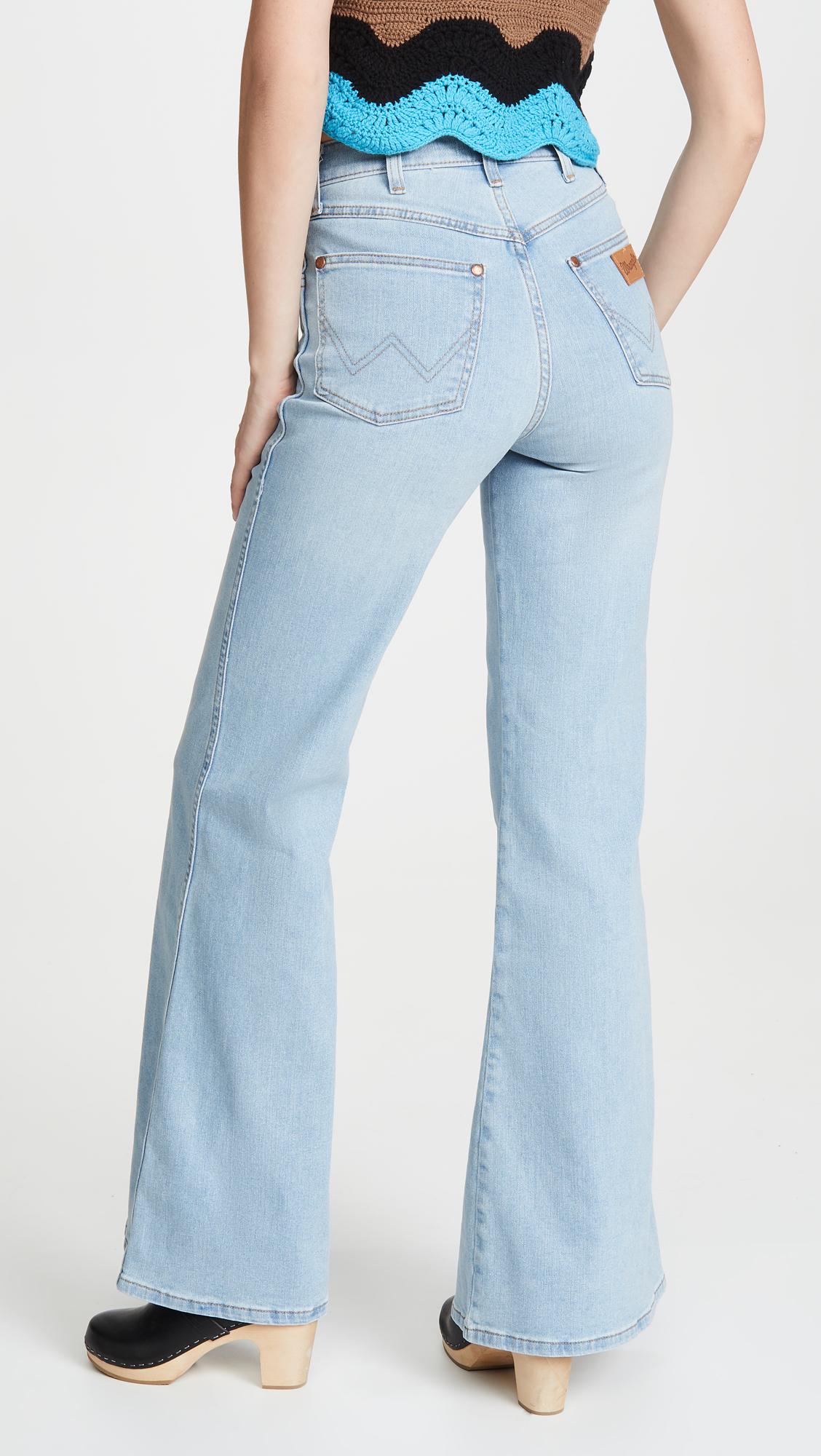 wrangler fly high rise flare stretch jean