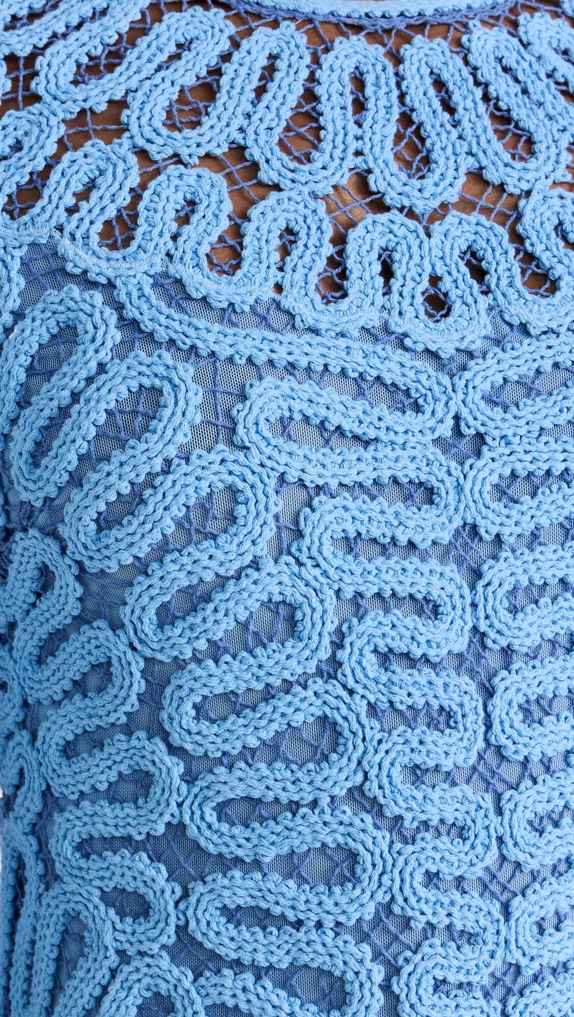 Jonathan Simkhai Mccall Cage Crochet Embroidery Mini Dress in Blue | Lyst