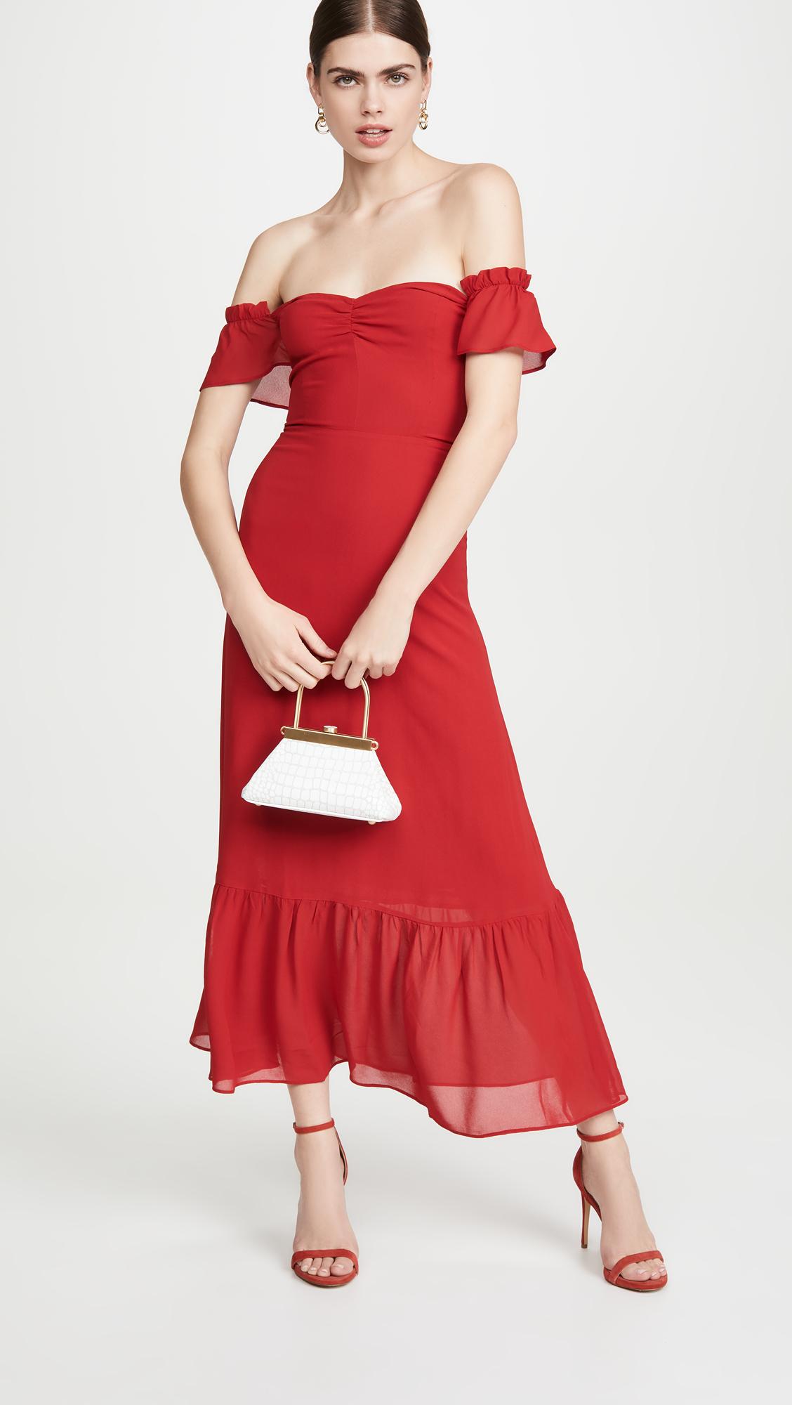 Reformation Synthetic Butterfly Dress in Cherry (Red) - Lyst