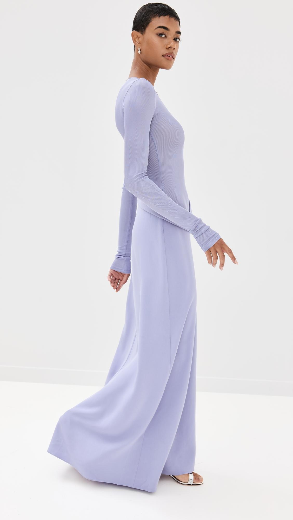 christopher esber purple dress Christopher Esber Ribbed Cowl Hip Dress in Purple