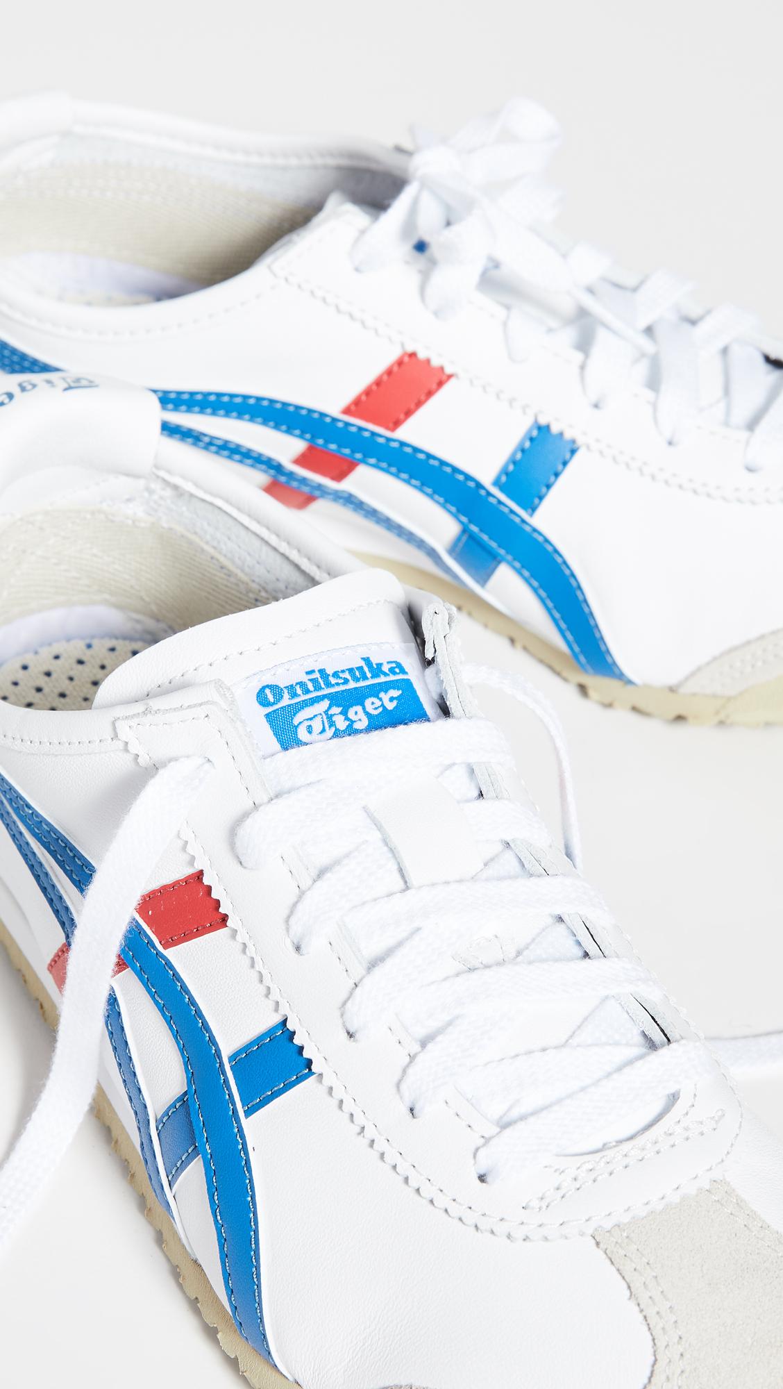 Onitsuka Tiger Leather Mexico 66 Sneakers in White/Blue (Blue) - Lyst