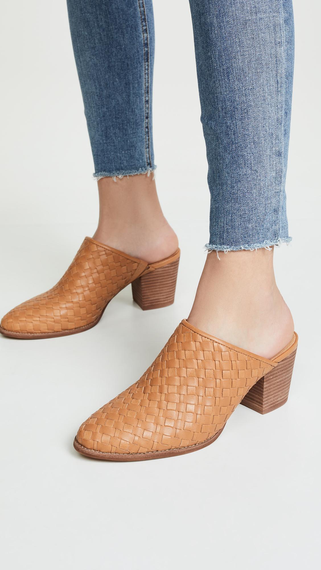 madewell harper mule amber brown