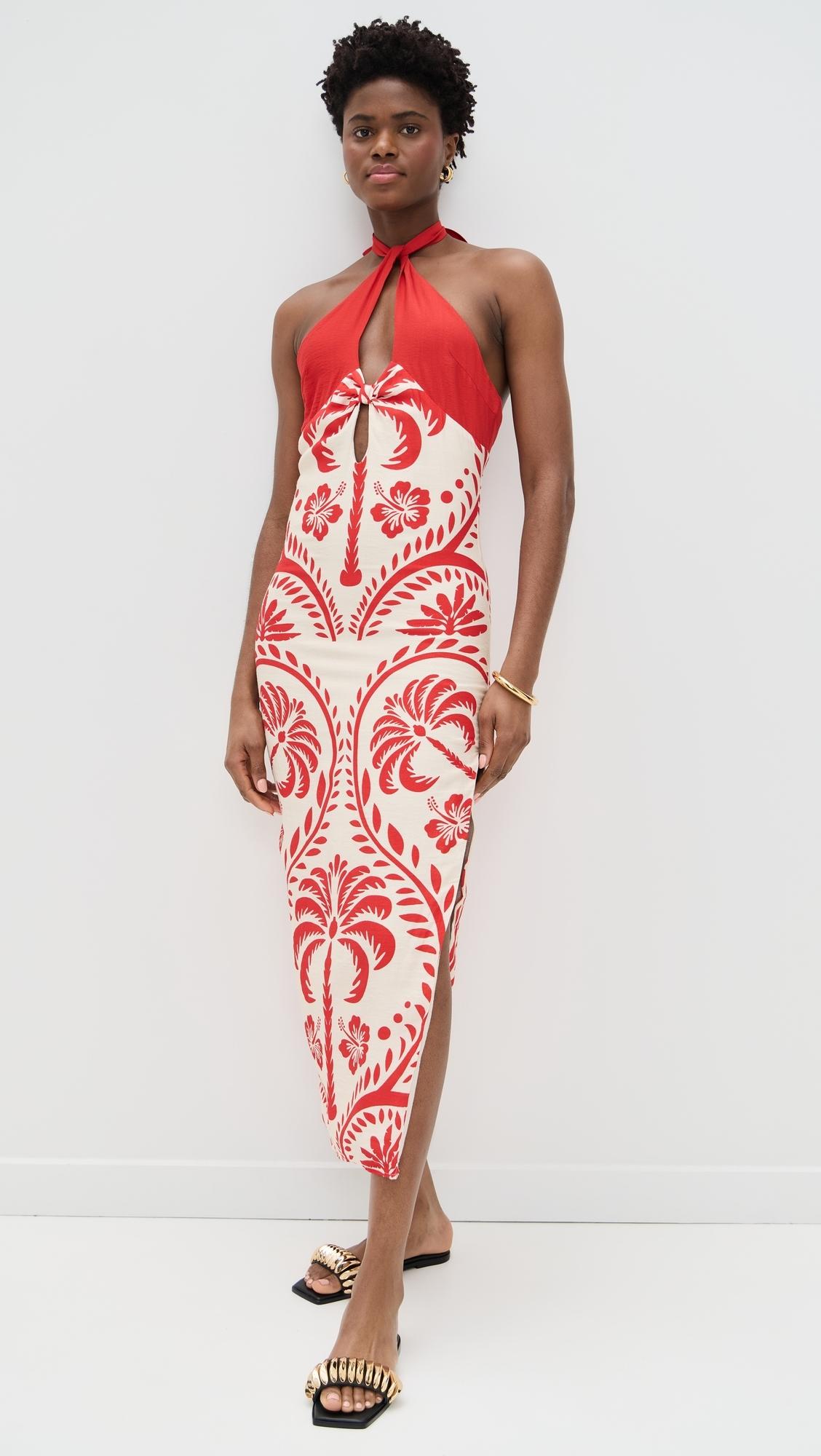 seven wonders halter dress JELENA HALTER OPEN BACK MAXI DRESS - CREAM