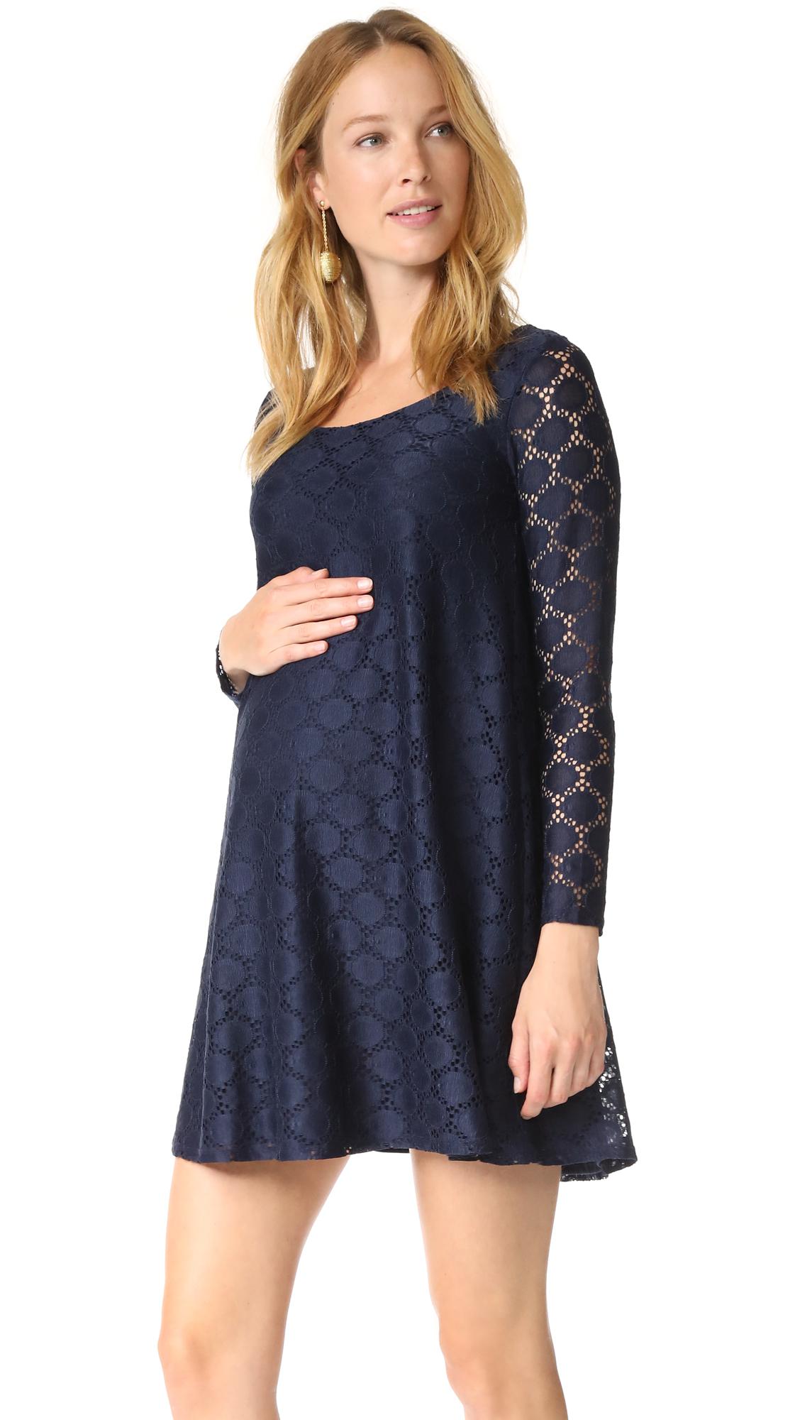 Ingrid & Isabel Dot Lace Maternity Dress in Blue Lyst