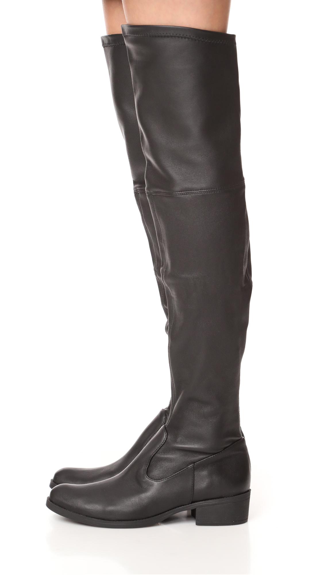 Schutz Leather Rovari Over The Knee Stretch Boots in Black - Lyst