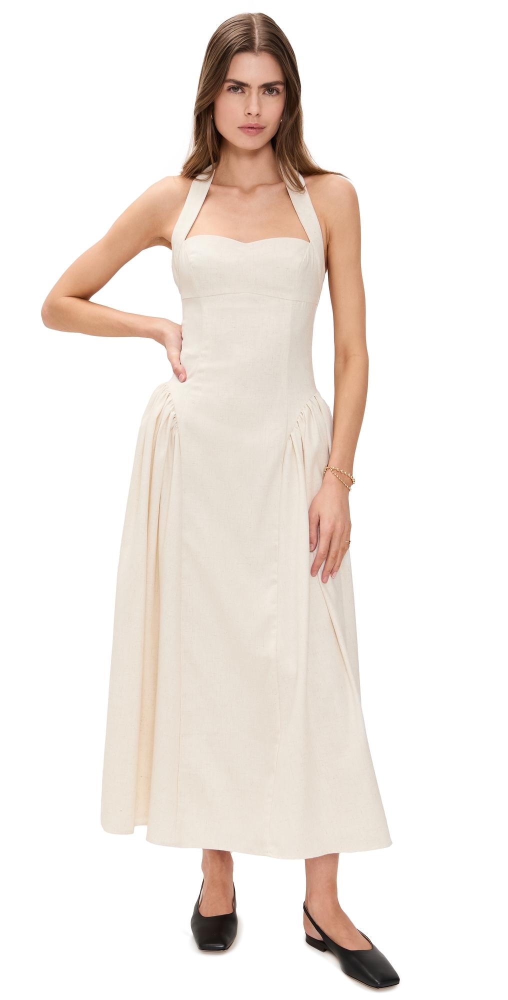 greta maxi dress beige Greta Collarless Wool Blend Coat in Off White By DISSH
